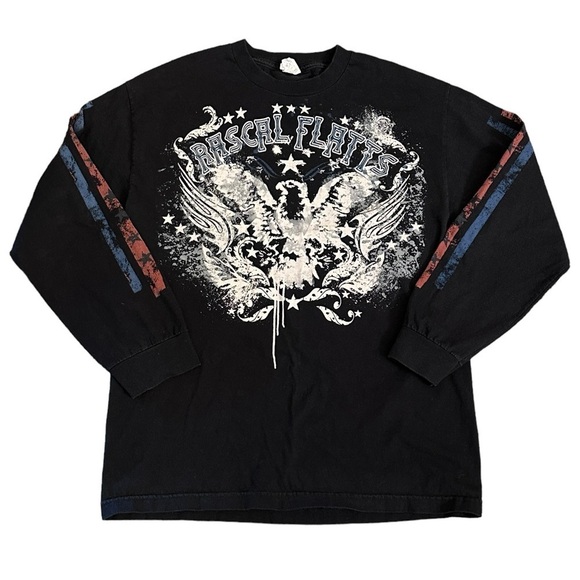 VINTAGE Rascal Flatts Black Long Sleeve Country Music Band Tee Size Large​​​​​​ - Picture 2 of 7